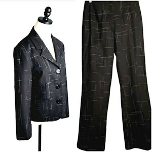 Vtg Elliot Lauren MCM Pant Suit Set Wool Blend Minimalist Capsule Atomic Age 8